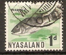 Nyasaland 1964 1d Black and green. SG200.